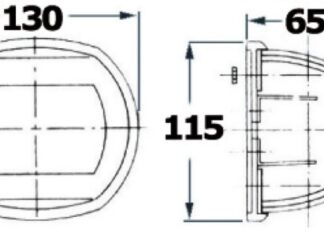 Fanale Maxi 20 poppa bianco/bianco 24 V 11.411.34 Osculati