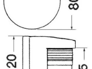 Fanale U78 poppa bianco 24 V 11.427.14 Osculati