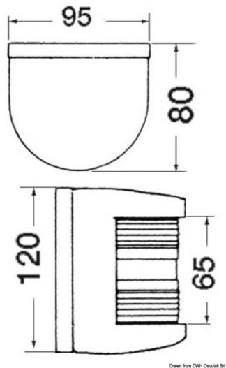 Fanale U78 poppa bianco 24 V 11.427.14 Osculati