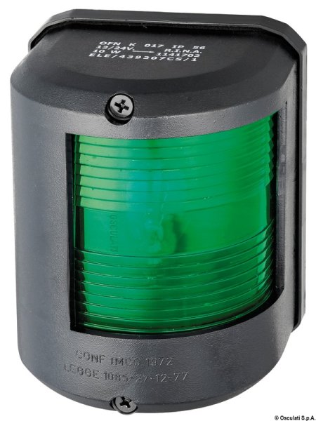 Fanale U78 verde-nero 12 V 11.417.02 Osculati