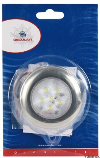Luce di cortesia rotonda ghiera inox 6 LED blu 13.179.53 Osculati