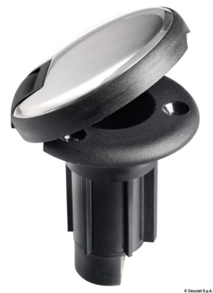 Basetta nera incasso cappuccio inox 2 contatti 11.000.22 Osculati