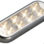 Plafoniera Bimini inox compatta a 8 LED  fondo piatto, senza interruttore 13.525.01 Osculati