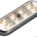 Plafoniera Bimini inox compatta a 8 LED fondo piatto, con interruttore 13.525.02 Osculati