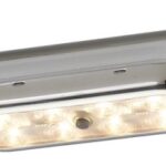 Plafoniera Bimini inox compatta a 8 LED fondo curvo, con interruttore 13.525.04 Osculati