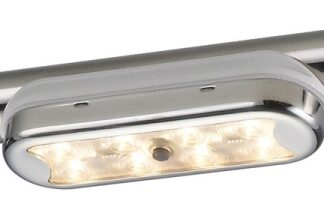 Plafoniera Bimini inox compatta a 8 LED fondo curvo, con interruttore 13.525.04 Osculati