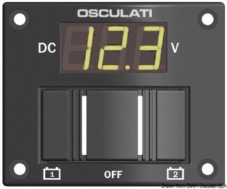 Pannellino tester digitale per 2 batterie IP56 14.100.05 Osculati