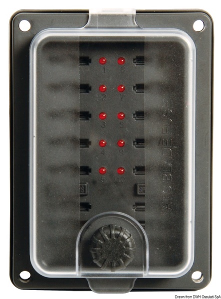 Scatola portafusibili lamellari 10 uscite 14.100.65 Osculati