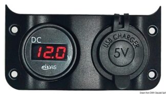 Voltometro 3/30 V + presa USB doppia 14.104.09 Osculati