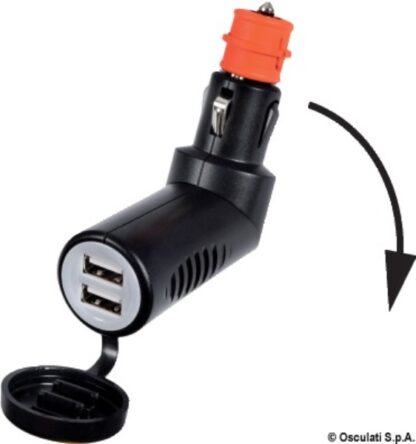 Adattatore presa corrente snodato con doppia USB 14.517.14 Osculati