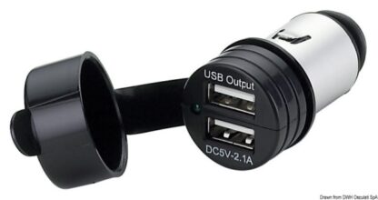 Adattatore presa corrente doppio USB con cappuccio 14.517.15 Osculati