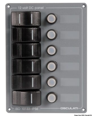 Pannello verticale 6 interruttori 14.845.06 Osculati