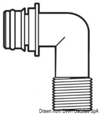 Portagomma 90° filettato 1/2" 16.532.21 Osculati