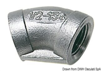 Gomito inox femmina/femmina 45° 1" 1/2 17.220.06 Osculati