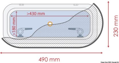 Zanzariera 490 x 230 mm 19.366.14 Waterline Design