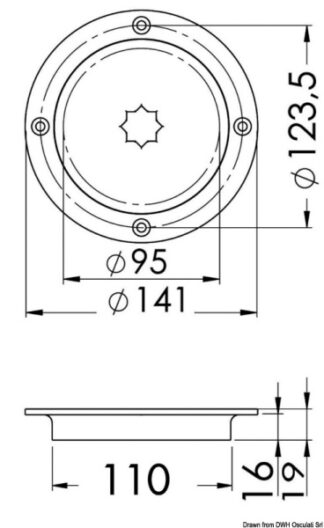 Botola ispezione AISI 316 passaggio 95 mm 20.100.20 Osculati