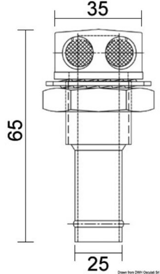 Sfiato inox 25 mm dritto 20.287.81 Osculati