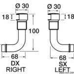 Sfiato ottone cromato 90° 16 mm destro 20.287.91 Osculati