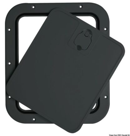 Portello estraibile nero 305 x 355 mm 20.302.23 Osculati