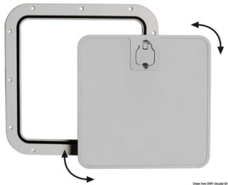 Portello estraibile grigio 375 x 375 mm 20.302.32 Osculati