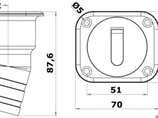 Tappo Square Fuel 38 mm corto 20.454.01 Osculati