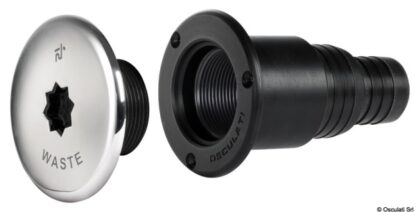 Tappo imbarco costampato Ø50+Ø38mm WASTE ISO 8099 20.463.09 Osculati