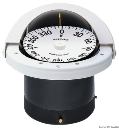 Bussola Ritchie Navigator 4"1/2 incasso bianca/b. 25.084.02 Ritchie navigation