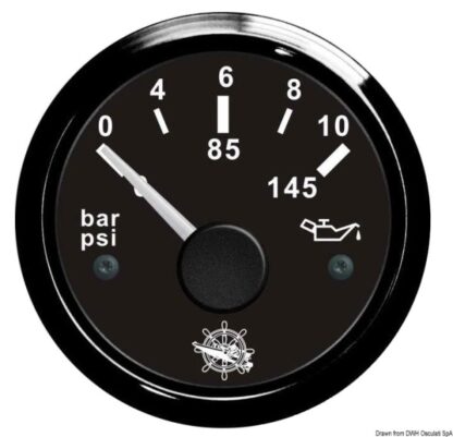 Indicatore pressione olio 0/10 bar nero/nera 27.320.11 Osculati