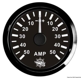 Amperometro con shunt 50 A nero/nera 27.320.23 Osculati