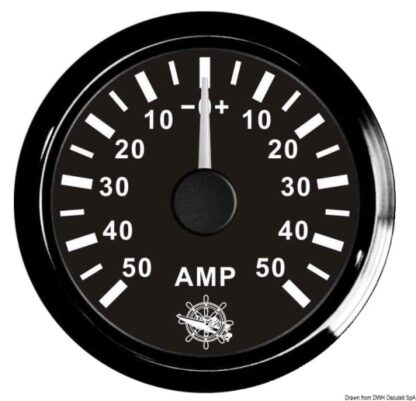 Amperometro con shunt 50 A nero/nera 27.320.23 Osculati