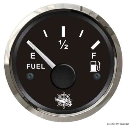 Indicatore carburante 10/180 ohm nero/lucida 27.321.00 Osculati
