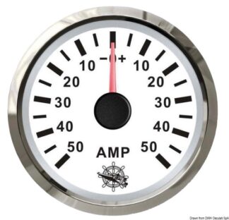 Amperometro con shunt 50 A bianco/lucida 27.322.23 Osculati