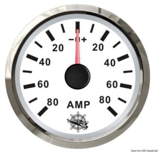 Amperometro con shunt 80 A bianco/lucida 27.322.24 Osculati