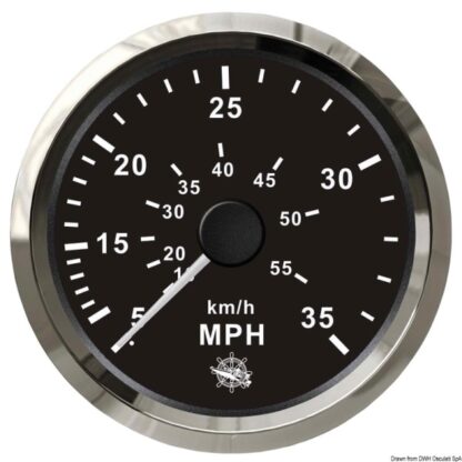 Spidometro Pitot 0-35 MPH nero/lucida 27.326.08 Osculati