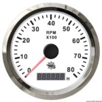 Contagiri 0-8000 RPM bianco/lucida 27.327.04 Osculati