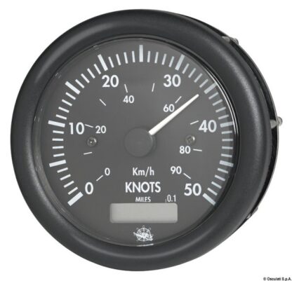 Spidometro 0-50 nodi 12 V nero con totalizzatore 27.425.01 Osculati