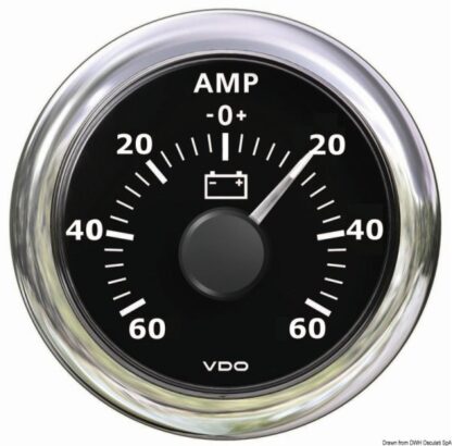 Amperometro -60 A +60 A nero 27.590.01 VDO Marine