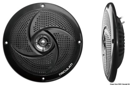 Coppia di casse stereo ultra piatte doppio cono nere 5,25" 29.742.04 Osculati
