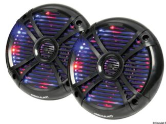 Coppia di casse a due vie con LED RGB progr. 6,25'' nere 29.747.04 Osculati