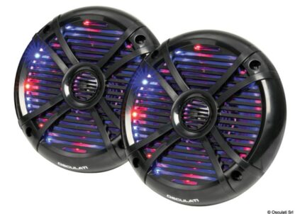 Coppia di casse a due vie con LED RGB progr. 5,25'' nere 29.747.02 Osculati
