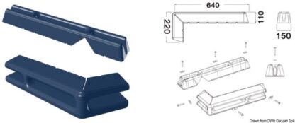 Protezione per pontile 640 + 220 mm blu 33.519.11 Osculati
