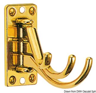 Appendiabiti 3 ganci ottone lucido 73x36 38.162.00 0