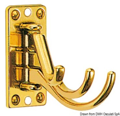 Appendiabiti 3 ganci ottone lucido 73x36 38.162.00 0