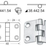 Cerniera nodo sporgente 48x37 mm 38.441.54 Osculati