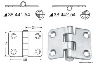 Cerniera nodo sporgente 48x37 mm 38.441.54 Osculati