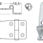 Cerniera inox a sbalzo 67,5x37 mm 38.441.57 Osculati