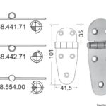 Cerniera inox 101x41,5 mm 38.441.71 Osculati
