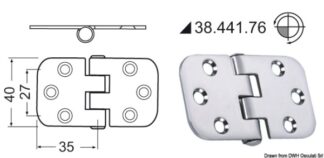 Cerniera inox rovesciata 70x39 mm 38.441.76 Osculati