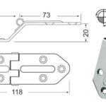 Cerniera inox sporgente 118x40 mm 38.445.05 Osculati