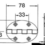 Cerniera 78x56mm 2mm viti 38.451.01 Osculati
